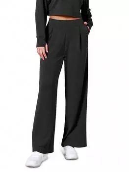 Прямые спортивные штаны с утягивающим эффектом для женщин - свободные покрой, влагоотводящие повседневные брюки, удобные и дышащие 0XL чёрный