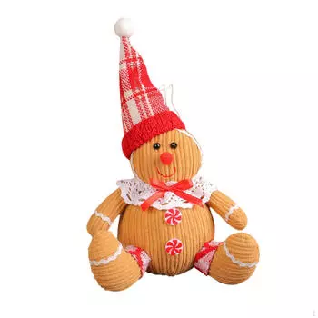 Пряничное рождественское украшение кукольное украшение рождественская елка для магазина оконных столиков with Santa Hat