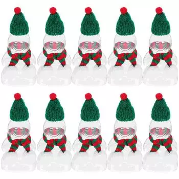 Пряничный человечек Бутылка для питья Милые бутылки Пластик с крышками Банка для печенья Сок Рождественская пряжа Домашнее животное Пустой