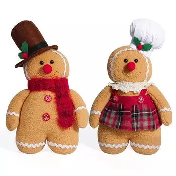Пряничный человечек кукла рождественские плюшевые куклы ножки елочные украшения год дети подарок рождественские украшения для дома