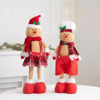Пряничный человечек, кукла с длинными ногами, кукла-пряничка для девочек и мальчиков, плюшевая игрушка, рождественское украшение для вечеринок в офисе и дома A