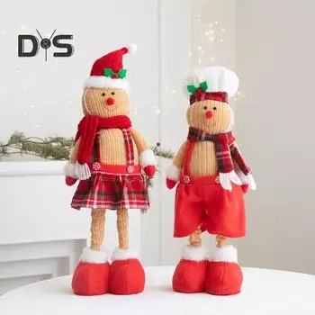 Пряничный человечек, кукла с длинными ногами, кукла-пряничка для девочек и мальчиков, плюшевая игрушка, рождественское украшение для вечеринок в офисе и дома A