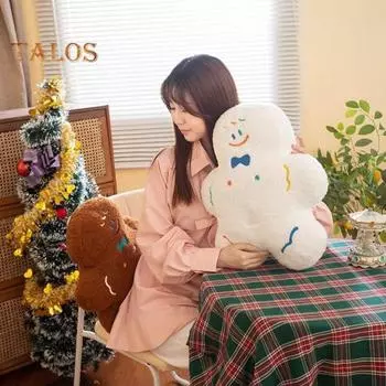 Пряничный человечек плюшевая игрушка мягкая рождественская кукла печенье для детей плюшевое праздничное украшение подарок на день рождения для мальчиков и девочек кофейный