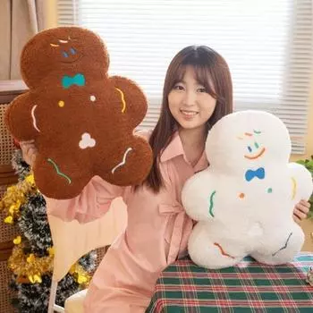 Пряничный человечек плюшевая игрушка мягкая рождественская кукла печенье для детей плюшевая праздничная кофейный