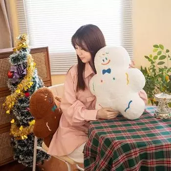 Пряничный человечек плюшевая игрушка мягкая рождественская кукла печенье для детей плюшевое праздничное украшение кофейный