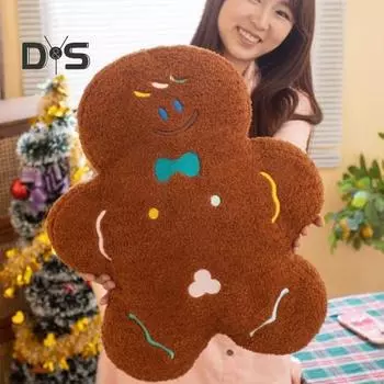 Пряничный человечек плюшевая игрушка мягкая рождественская кукла печенье для детей плюшевое праздничное украшение подарок на день рождения для мальчиков и девочек бежевый