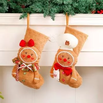 Пряничный человечек плюшевая игрушка рождественский пряничный человечек украшение плюшевый пряничный человечек мальчики девочки кукла для рождественского украшения дома H