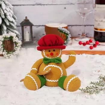 Пряничный человечек плюшевая игрушка сидящее печенье пряничные украшения мягкая рождественская елка Men