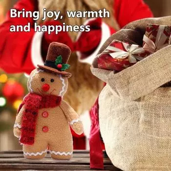 Пряничный человечек, плюшевая кукла, очаровательная, создающая атмосферу, праздничная, для мужчин и женщин, мягкая кукла-гном, рождественское украшение Women
