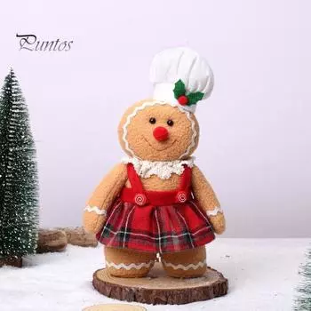 Пряничный человечек, плюшевая кукла, очаровательная, создающая атмосферу, праздничная, для мужчин и женщин, мягкая кукла-гном, рождественское украшение Men