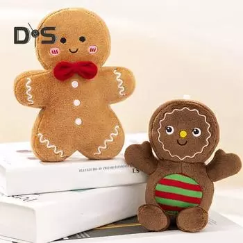 Пряничный человечек плюшевая кукла подушка мягкая милая рождественская декоративная подушка для дома диван кровать весело праздничное украшение для вечеринки подарок E