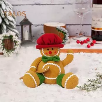 Пряничный человечек плюшевая мягкая игрушка сидящее печенье пряничные украшения мягкая новогодняя елка украшение для двери каминная полка декор Men