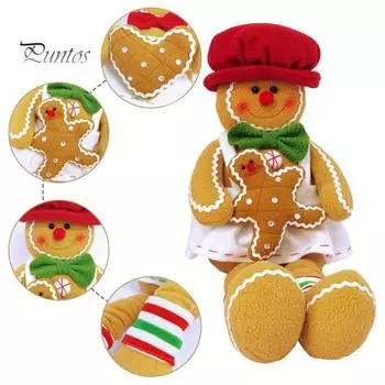 Пряничный человечек плюшевая рождественская кукла украшение длинная нога мягкая пряничная игрушка для праздничного украшения подоконника на елку B