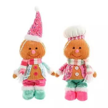 Пряничный человечек, рождественское подвесное украшение с розовой шляпой, украшение на колпак повара X3UC