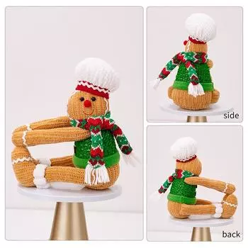 Пряничный человечек, украшения для рождественской елки, уникальный забавный рождественский плюшевый пряничный человечек, декор для рождественской елки красный