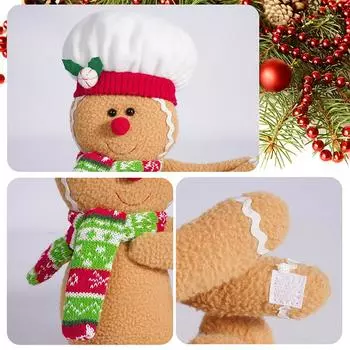 Пряничный человечек, украшения для рождественской елки, уникальный забавный рождественский плюшевый пряничный человечек, декор для рождественской елки