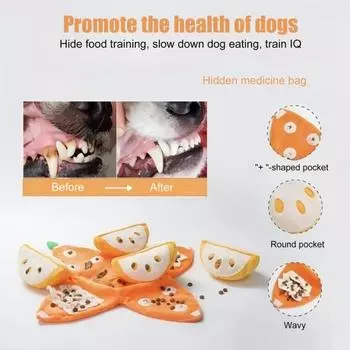 Прятки Мягкая игрушка для собак Мандарин Интерактивная пищащая игрушка с пазлом из хрустящей бумаги Оранжевая игрушка для кормления для маленьких и средних собак оранжевый