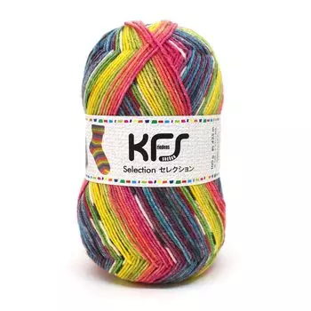 Пряжа для носков Opal KFS Selection Wool Blend KFS242 Fresh Salad Multicolor Yellow/Red/Blue