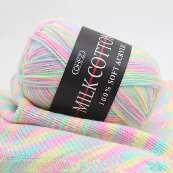 Пряжа для вязания крючком ручной работы своими руками с градиентом молочного хлопка средней толщины, детская нить, детская нить розовый