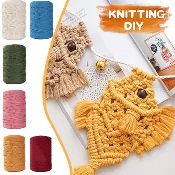 Пряжа DYI Macrame 3 мм x 100 м Декоративная хлопчатобумажная основа для вязания поделок