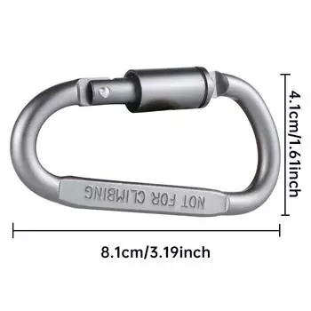 Пряжка для альпинизма D-типа Quick Hook Высококачественная пряжка Bold Lock Цветная пряжка из алюминиевого сплава для зонта и веревки для рюкзака серебряный