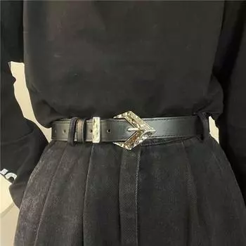 Пряжка для брюк, украшение для мужчин, поясные ремни Y2K, корейские пояса, женские поясные ремни чёрный