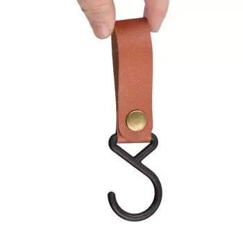 Пряжка для хранения Кожаные крючки для подвешивания Крючки для хранения S-образные крючки Передвижные крючки Крючки для подвешивания кофейный