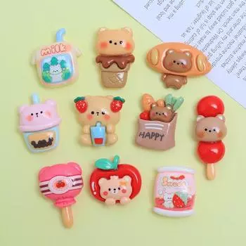 Пряжка для обуви из резины и крема в виде милого медведя из мультфильма для украшений своими руками и аксессуаров для волос