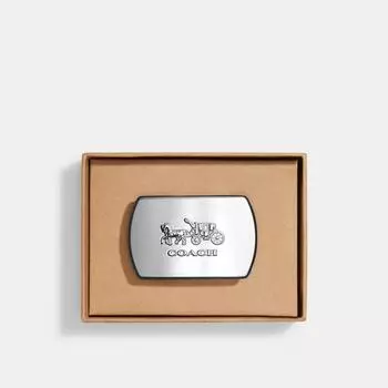 Пряжка для ремня Coach Boxed Horse и Carriage Plaque, серебро