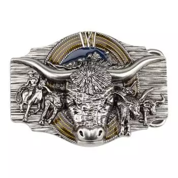 Пряжка для ремня с головой бизона, пряжка в стиле ретро в ковбойском стиле для ремня шириной 3,8 см прозрачный