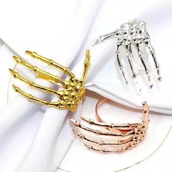 Пряжка для салфеток в виде руки призрака, держатель для колец, декор, принадлежности для Хэллоуина, пряжки из сплава, праздничная посуда, украшение 5.9x5cm