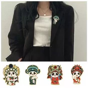 Пряжка для шарфа, брошь в виде панды в китайском стиле, цинковый сплав, значок в форме гигантской панды, украшение на рюкзак Style C