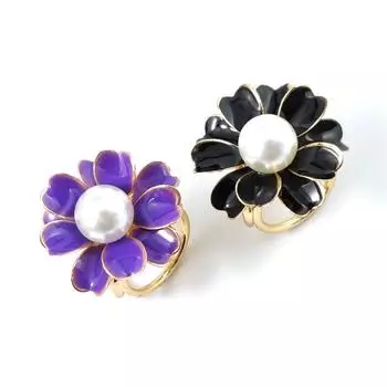 Пряжка для шарфа из шелка с тремя кольцами, жемчужинами и цветком, брошь с пряжкой для шарфа двойного назначения, простая пряжка для шали, ювелирное изделие розовый