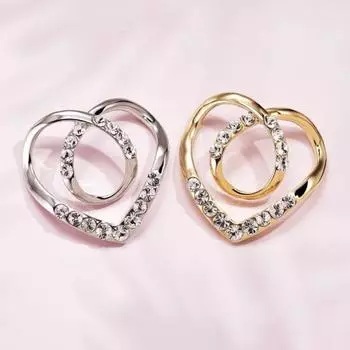 Пряжка для шарфа Многофункциональная геометрия Блестящие стразы Инкрустированные декоративные аксессуары для одежды Сердце любви белый