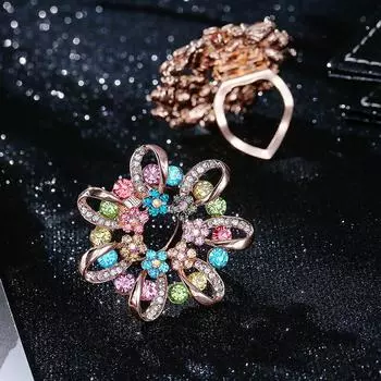 Пряжка для шелкового шарфа с тремя кольцами, креативная простая брошь в стиле «атмосфера», модный уголок, аксессуары двойного назначения, женская брошь