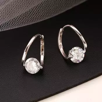 Пряжка для ушей из геометрического микро-циркония с нишевым дизайном, модный и изысканный темперамент, простые и универсальные женские серьги