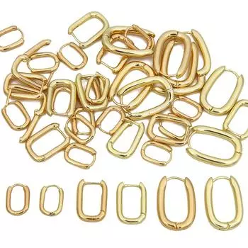 Пряжка для ушей медь золото 1 шт. 10x14mm*1pcs