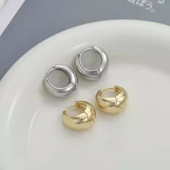 Пряжка для ушей Простой дизайн Металлические блестящие серьги в форме буквы С Нежный блеск Цирконий Милые серьги Женские пряжки Модные украшения Для женщин Подарочные аксессуары для вечеринок