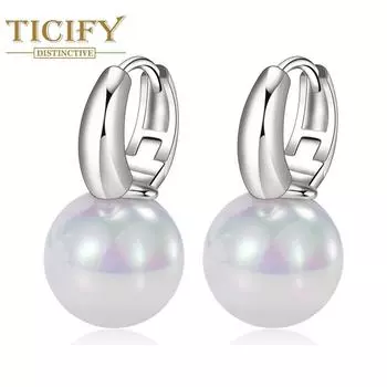 Пряжка для ушей с жемчугом «Русалка» Новый модный нишевый дизайн Смысл высокого уровня белый