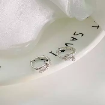 Пряжка для ушей в виде змеи с геометрическим рисунком, простая нишевая конструкция, легкая, роскошная, высококачественная, инкрустированная бриллиантами, ушная пряжка