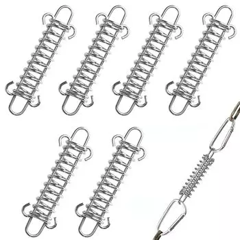 Пряжка для ветровой веревки из нержавеющей стали, пряжка для палатки, пружинная пряжка, 6 шт., ветрозащитная, высокая эластичность, прочная, устойчивая, портативная, фиксированная, солнцезащитная палатка