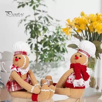 Пряжка для занавески в виде рождественского пряничного человечка, плюшевая пряничная елка, рождественский чехол для бутылки вина, украшение для дома, магазина, торгового центра, бара Women