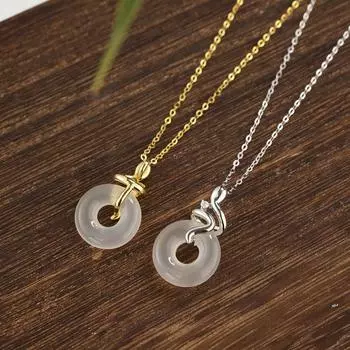 Пряжка из стерлингового серебра S925, ожерелье в виде змеи-духа, подвеска в виде женской ключицы из белого халцедона, подарок на день рождения высокого класса, подарок 925 silver