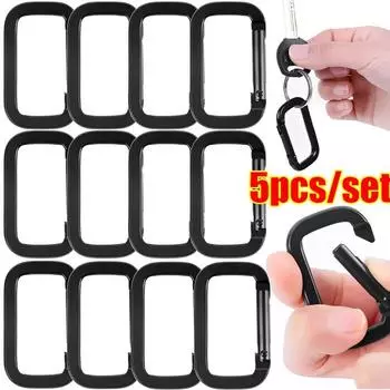 Пряжка-карабин с квадратным кольцом, пружинный карабин с карабином, брелок для ключей, подвеска для рюкзака, пряжка, инструменты для кемпинга и улицы 2PCS - Small