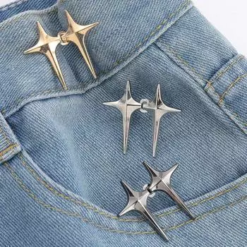 Пряжка на талии, джинсовая посадка, затягивающиеся пряжки, джинсовые пуговицы из цинкового сплава для свободных джинсов, вечерние серебряный