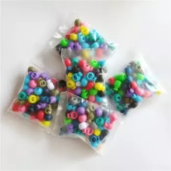 Пряжка-пружина с одним отверстием, разноцветная, с большой круглой бусиной (50 шт/упак.)