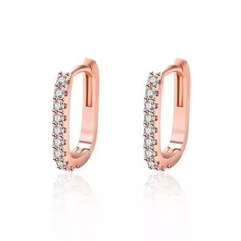 Пряжка с полыми ушками из циркона, женский темперамент, простые и компактные аксессуары серебряный