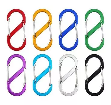 Пряжка S-типа для альпинизма, рюкзак с 8-значной пряжкой, быстроподвесной рюкзак из алюминиевого сплава, многофункциональный крючок с пряжкой для кемпинга, кемпинга, EDC S