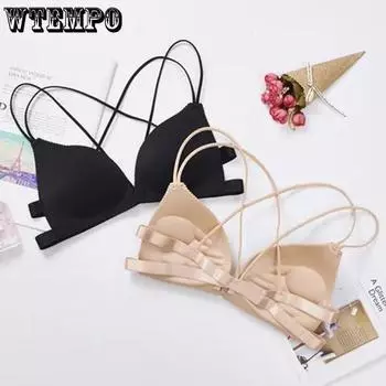 Пряжка спереди без стального кольца. Сексуальное красивое нижнее белье сзади. Женский бесшовный бюстгальтер с перекрестными бретелями. 38/85C