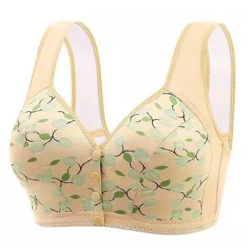 Пряжка спереди для мам среднего и пожилого возраста нижнее белье жилетного типа для женщин большого размера без стального кольца бюстгальтер тонкий бюстгальтер 36/80BC cup зелёный